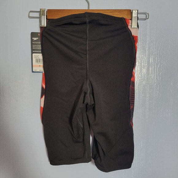 Speedo Endurance Size 28 Classic Back Red Print Men's Performance Racing Suit - Picture 2 of 7